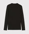 Camiseta de cuello redondo emblemática de algodón de mujer negro NOIR