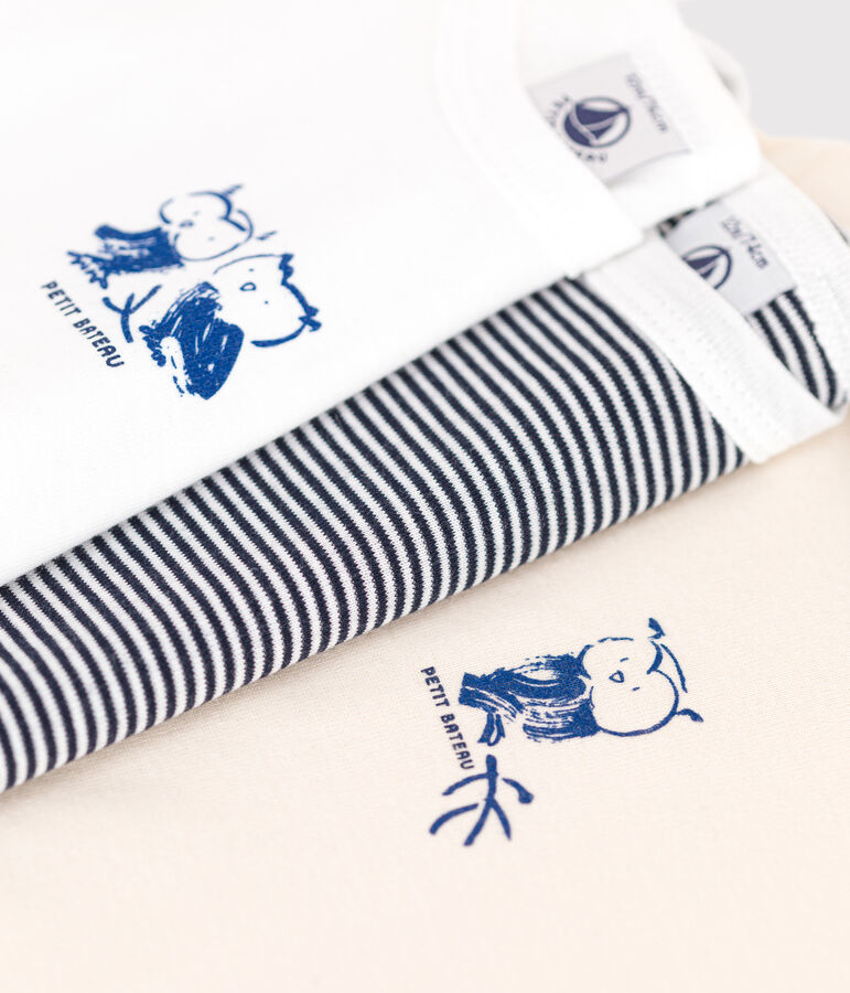 Juego de 3 bodys de algod&oacute;n de manga larga para beb&eacute; multicolor