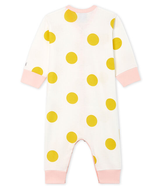 Pijama sin pies de punto para bebé niña blanco MARSHMALLOW+BLE