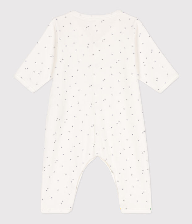 Pelele de algod&oacute;n con estrellas blanco/gris