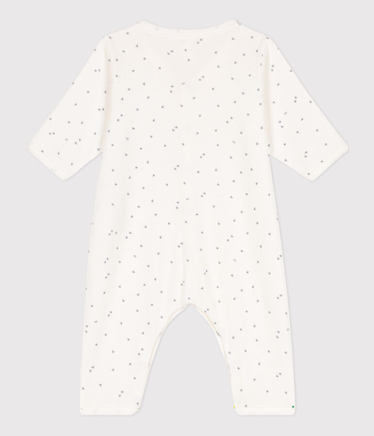 Pelele de algod&oacute;n con estrellas blanco/gris