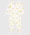 Pelele de bebé con corazones amarillos de algodón orgánico blanco MARSHMALLOW/amarillo OCRE