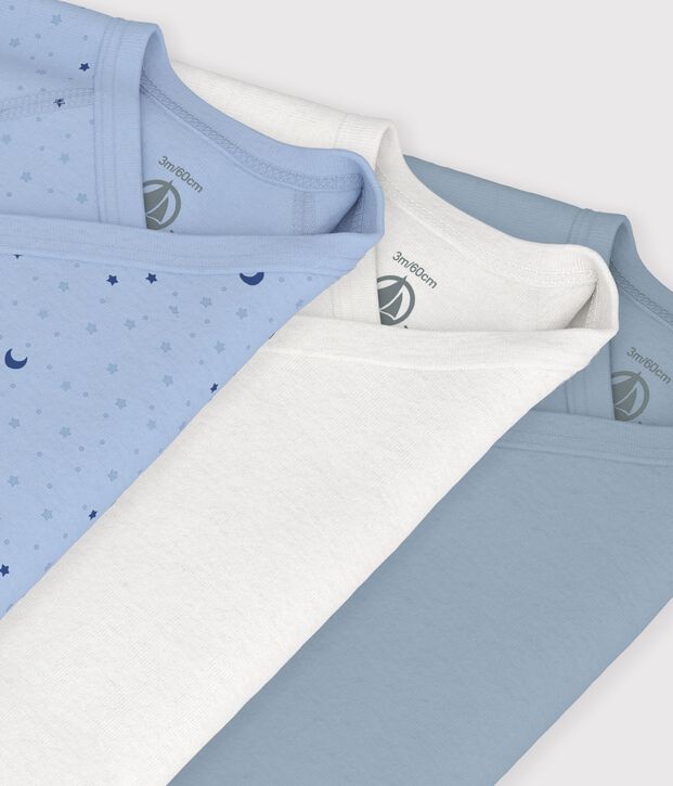 Juego de bodis cruzados y estampados de manga larga de algod&oacute;n para beb&eacute; multicolor