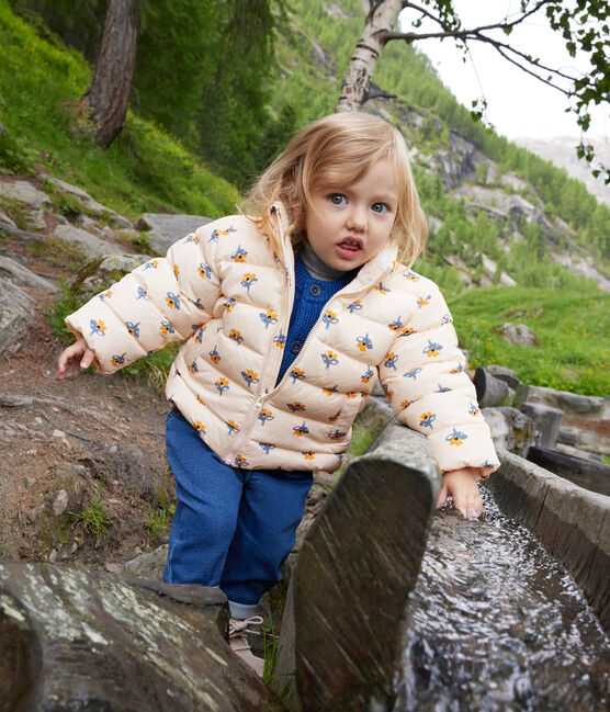 Abrigo estampado con capucha retráctil de bebé blanco AVALANCHE/ MULTICO