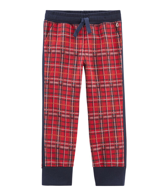 Pantalón de malla escocesa para niño rojo TERKUIT/azul SMOKING/ BELUGA
