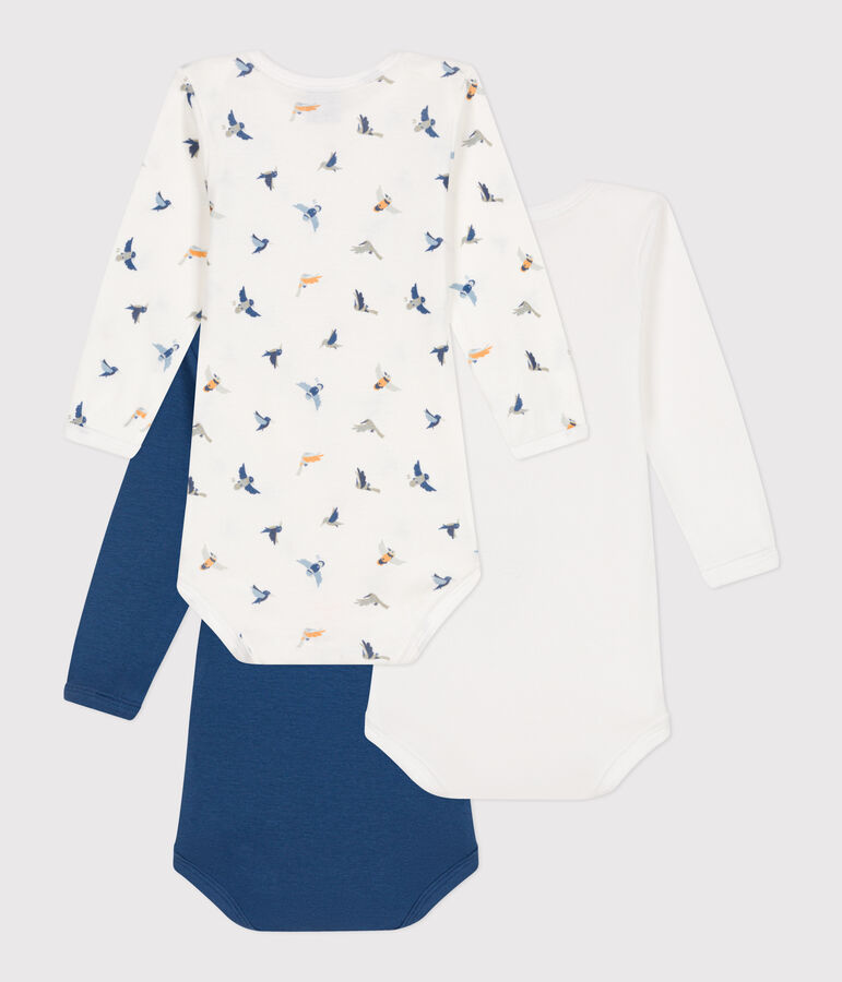 Juego de 3 bodys de algod&oacute;n de manga larga para beb&eacute; multicolor