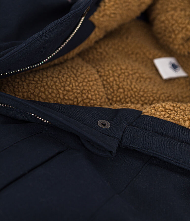 Gabardina con forro de sherpa de mujer azul