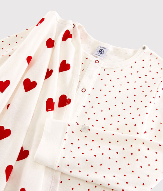 Mono disfraz de superhéroe de algodón ecológico de niña blanco MARSHMALLOW/rojo TERKUIT