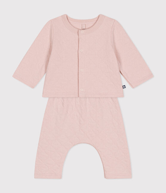 Conjunto de dos piezas para bebé de túbico acolchado rosa SALINE
