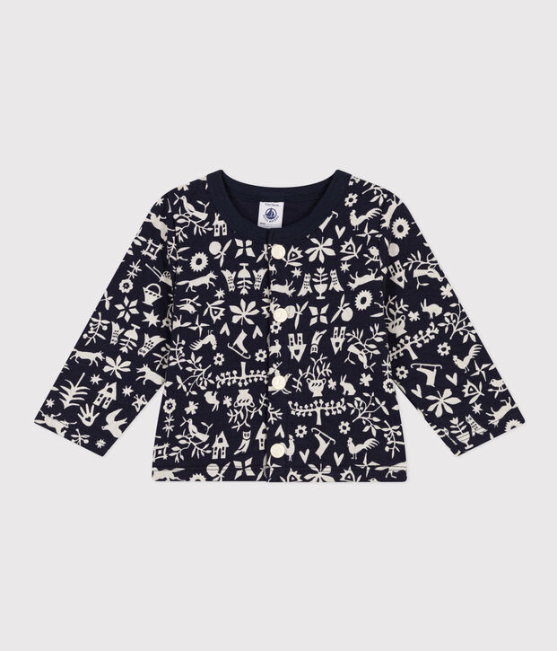 C&aacute;rdigan estampado de t&uacute;bico acolchado para beb&eacute; azul/crudo