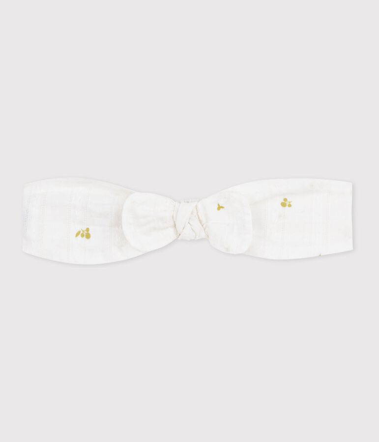 Cinta infantil de popelina con estampado de flores verde MARSHMALLOW/ MOSS