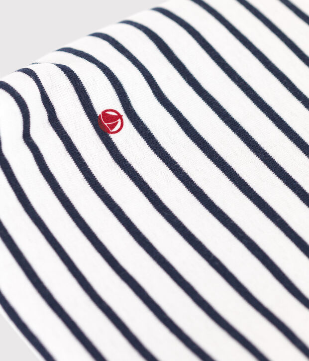 Bolsa de algod&oacute;n a rayas para beb&eacute; blanco/azul