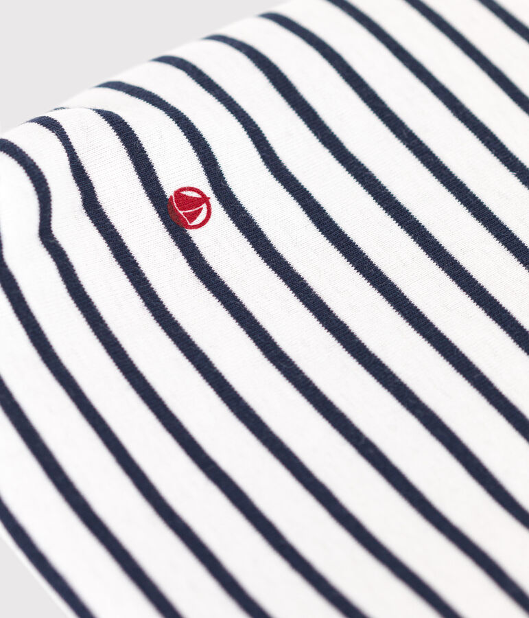 Bolsa de algod&oacute;n a rayas para beb&eacute; blanco/azul