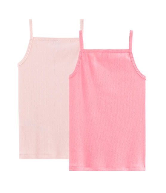 Lote de 2 camisetas de tirantes de colores pastel para niña variante 1
