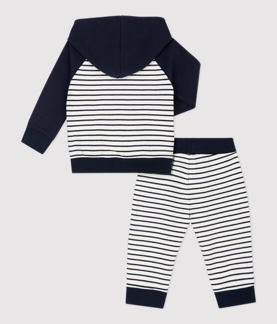 Conjunto de chándal de muletón de bebé. azul SMOKING/blanco MARSHMALLOW