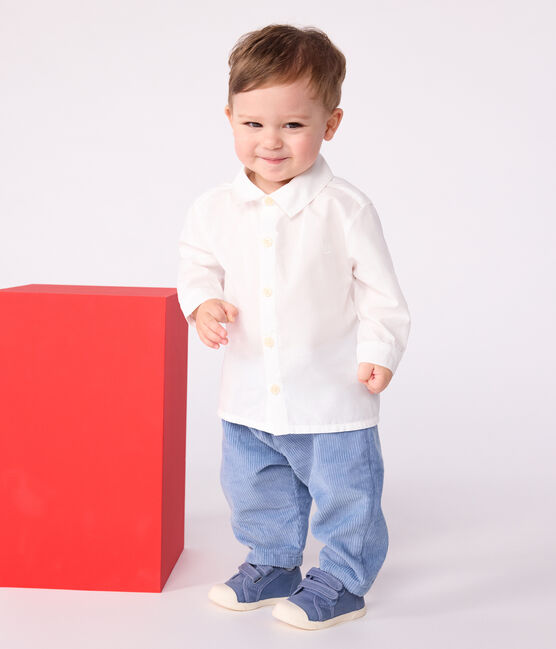 Camisa lisa de algodón para bebé blanco ECUME