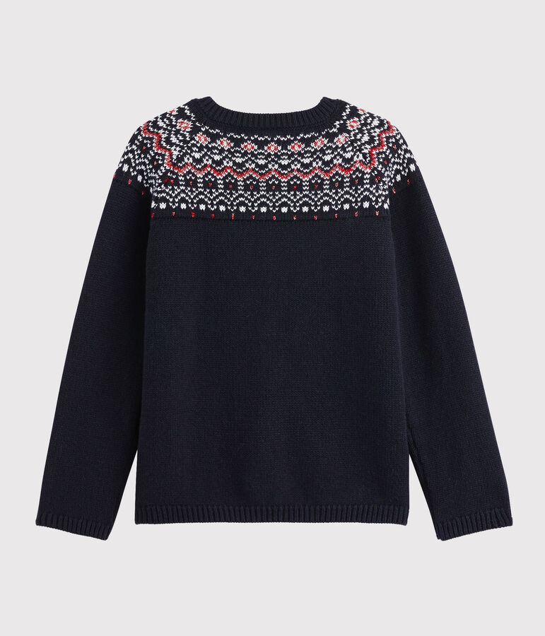 C&aacute;rdigan de lana y algod&oacute;n para ni&ntilde;a azul/multicolor