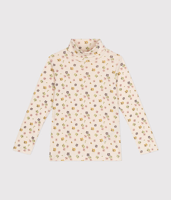 Camiseta de cuello alto de algodón para niña blanco AVALANCHE/ MULTICO
