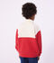 Sudadera infantil tipo polo de algod&oacute;n rojo/rojo