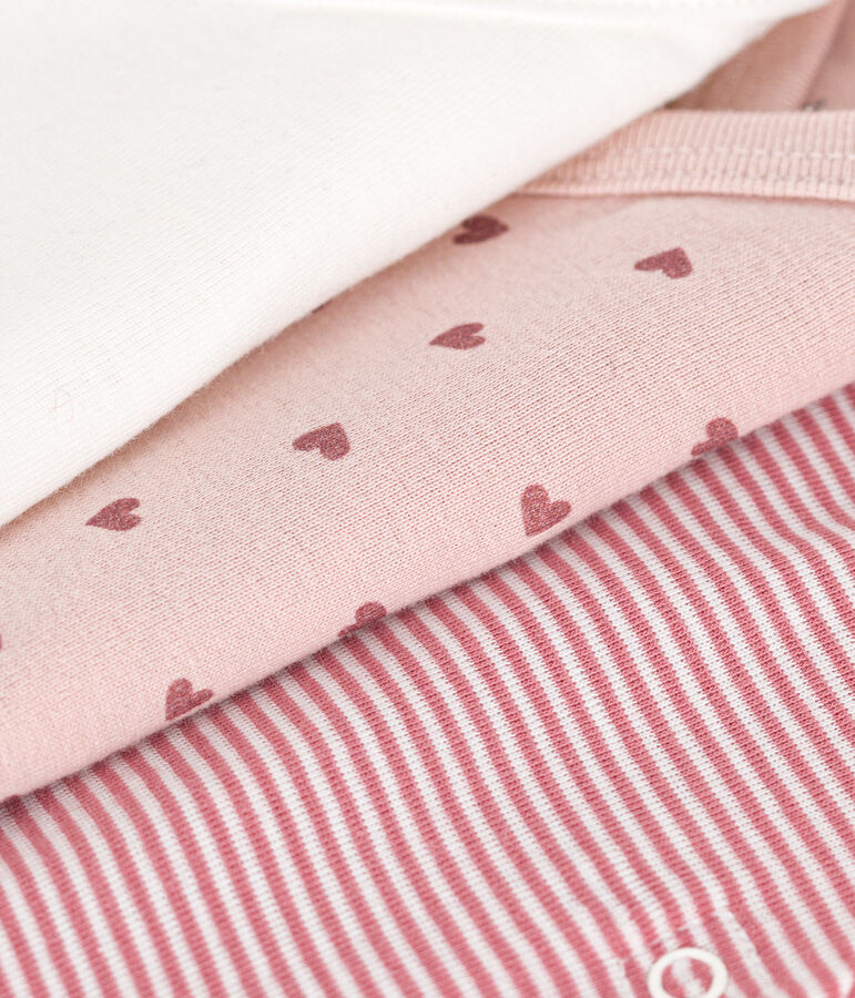 Juego de 3 bodis cruzados de algod&oacute;n de manga corta para beb&eacute; multicolor