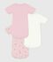 Juego de bodies de algod&oacute;n de manga corta con estampado de flores para beb&eacute; multicolor