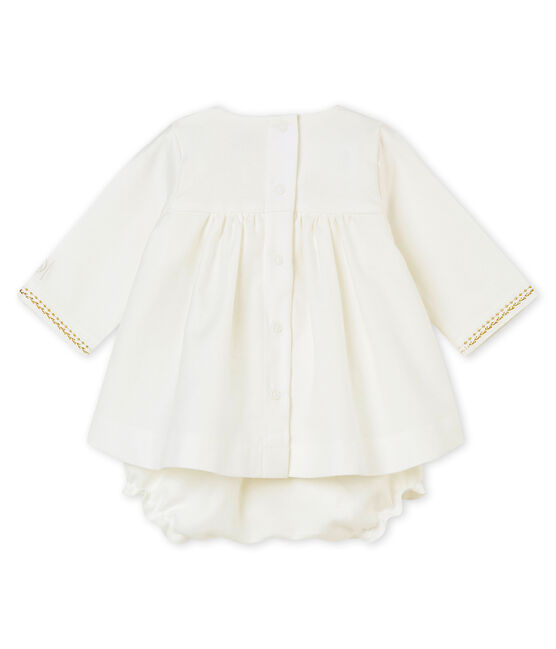 Vestido y bloomer para bebé niña blanco MARSHMALLOW