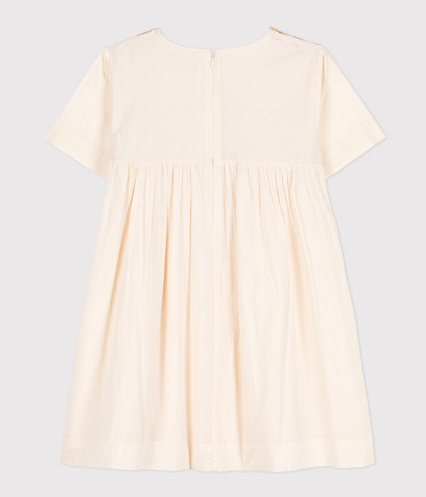 Vestido de popelina para ni&ntilde;a crudo