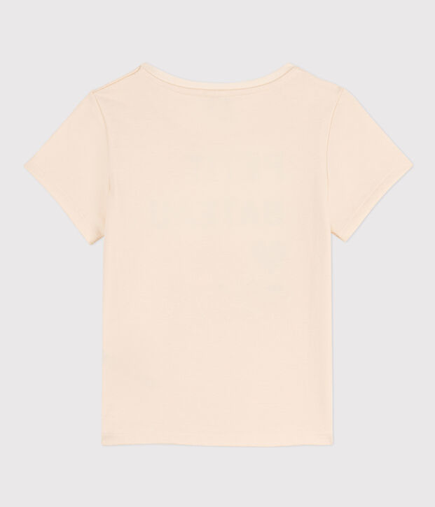 Camiseta estampada de manga corta para ni&ntilde;a crudo/azul