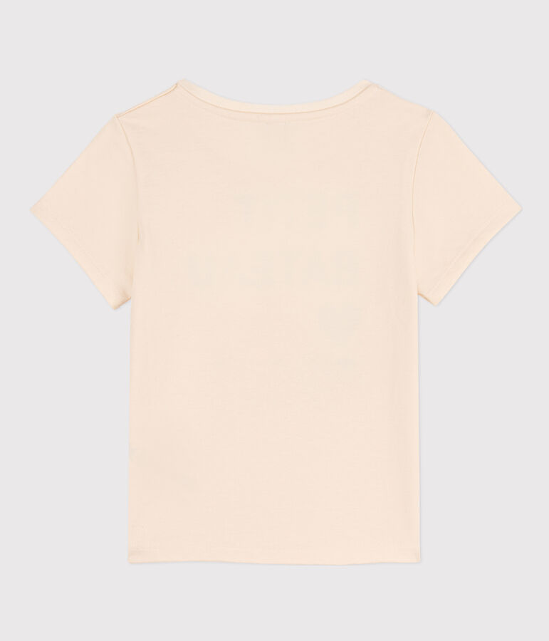 Camiseta estampada de manga corta para ni&ntilde;a crudo/azul