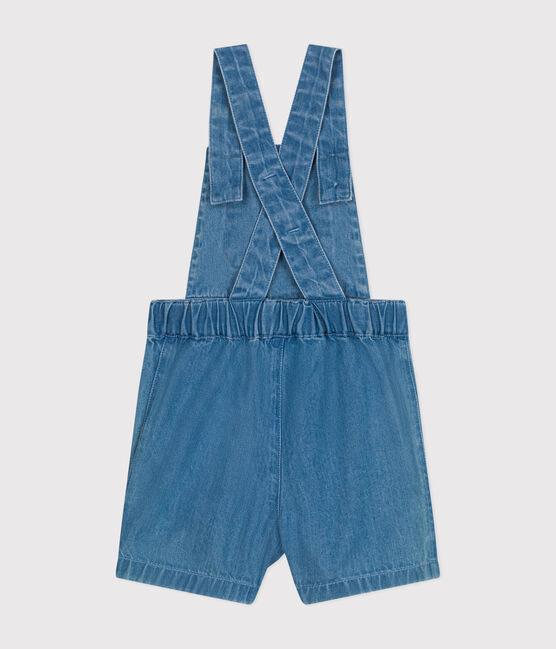 Peto corto de tejido vaquero ligero para bebé azul DENIM CLAIR