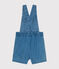 Peto corto de tejido vaquero ligero para bebé azul DENIM CLAIR