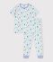 Pijama infantil de algod&oacute;n de manga corta y pierna larga con estampado azul/multicolor