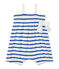 Pelele corto bebé niña de tirantes blanco MARSHMALLOW/azul PERSE