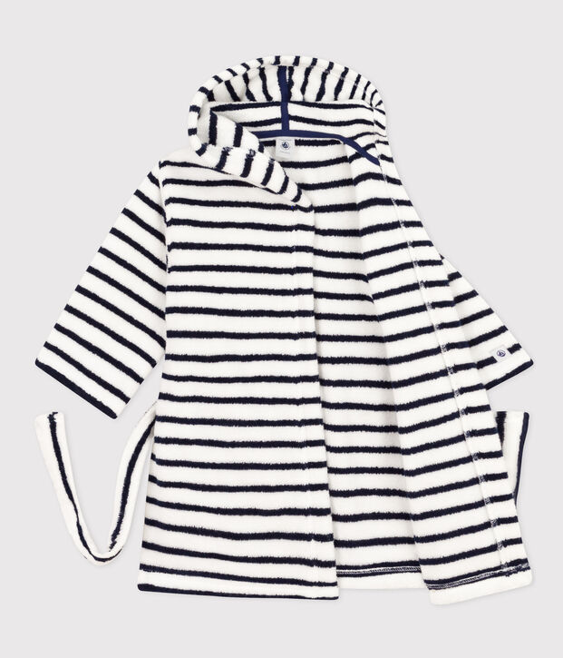 Albornoz milrayas de ni&ntilde;a/ni&ntilde;o de rizo blanco/azul