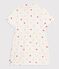 Vestido infantil de algod&oacute;n de manga corta con estampado de corazones crudo/multicolor