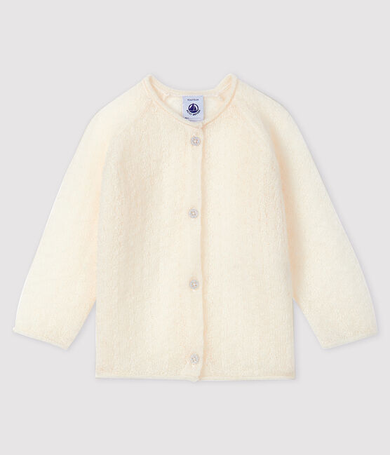 Cárdigan de tejido de punto de bebé blanco MARSHMALLOW