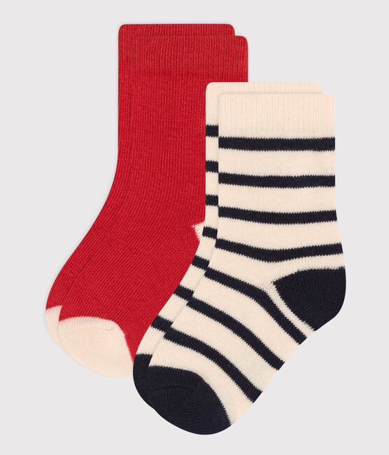 2 pares de calcetines de algodón a rayas para bebé variante 1