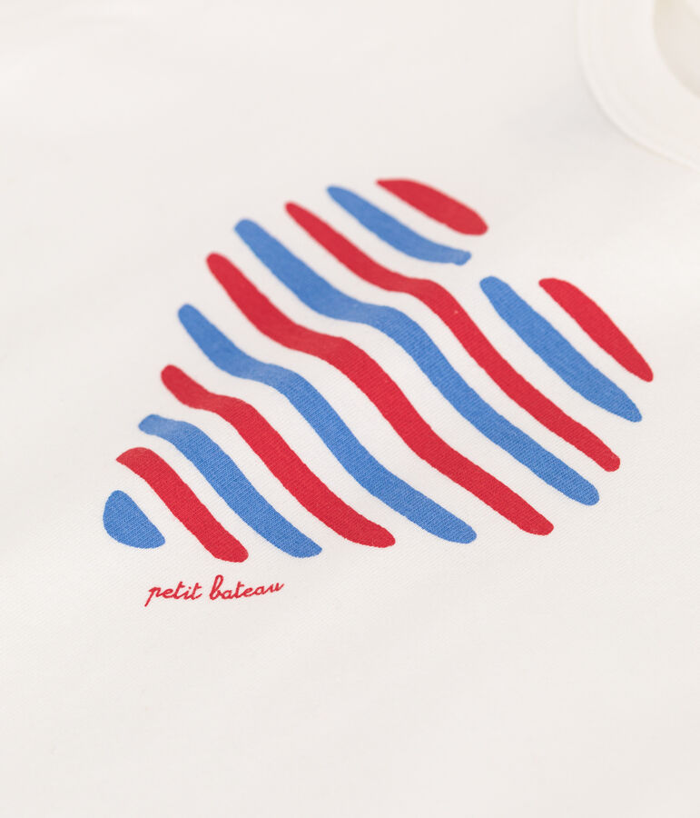 Camiseta lisa de manga corta de algod&oacute;n para beb&eacute; blanco/multicolor