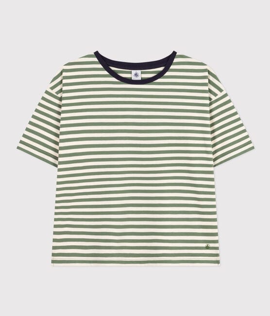 Camiseta la Boxy de algodón de mujer verde CROCO/ AVALANCHE
