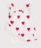 Vestido-bodi con estampado de corazones de algodón ecológico de bebé blanco MARSHMALLOW/rojo TERKUIT
