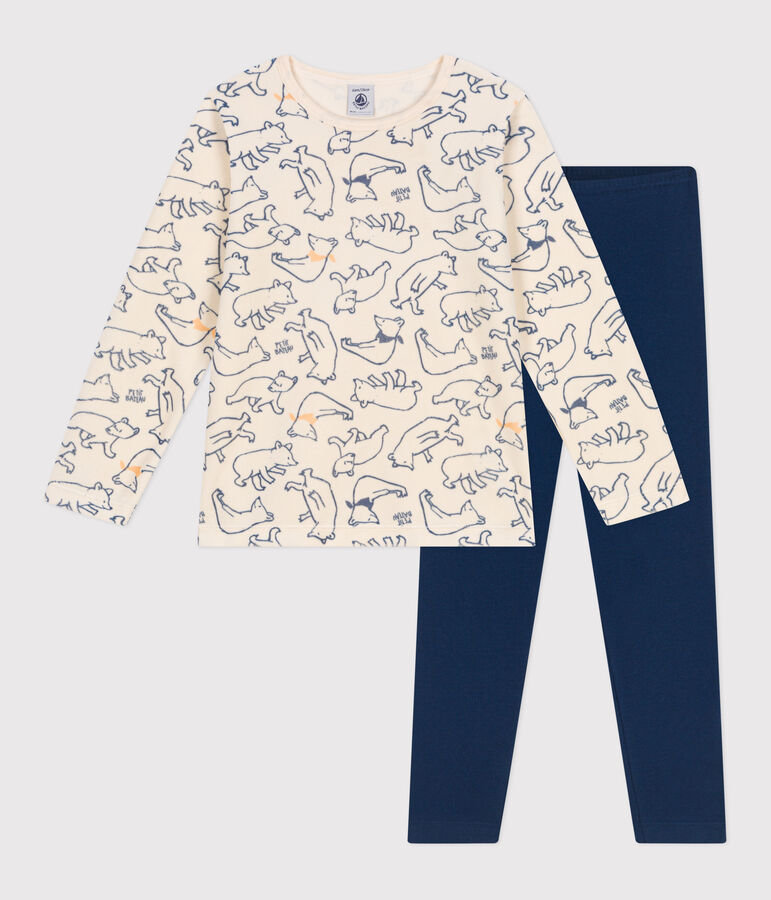 Pijama infantil de terciopelo azul/multicolor