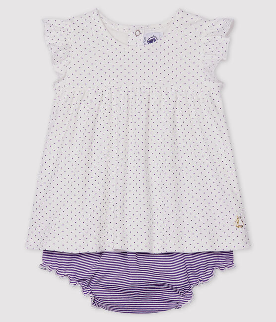 Conjunto de dos piezas para bebé niña violeta REAL/blanco MARSHMALLOW