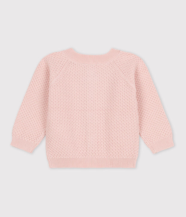 C&aacute;rdigan de punto tricotado de algod&oacute;n para beb&eacute; rosa