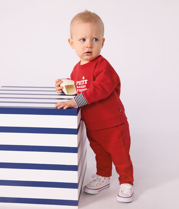 Sudadera de algod&oacute;n con estampados para beb&eacute; rojo