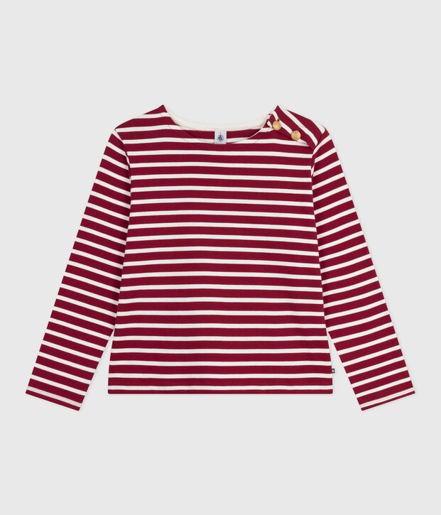 Marinera de algod&oacute;n para mujer rojo/crudo