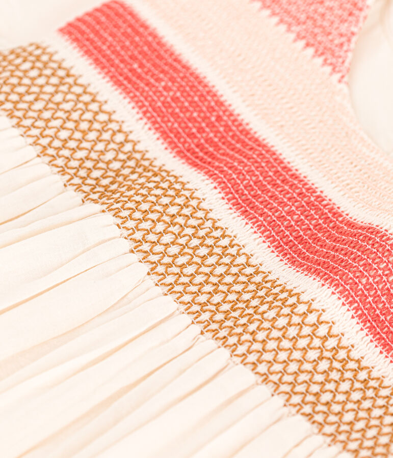 Vestido de popelina para ni&ntilde;a crudo