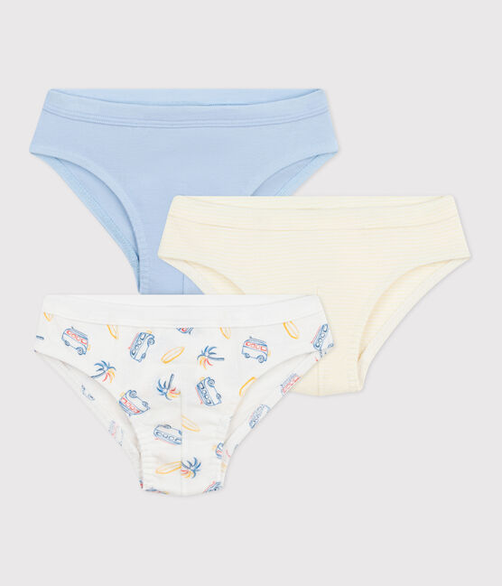 Juego de 3 slips infantiles de algodón con estampado de furgonetas variante 1