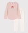 Pijama de algodón para niña rosa SALINE/blanco MULTICO