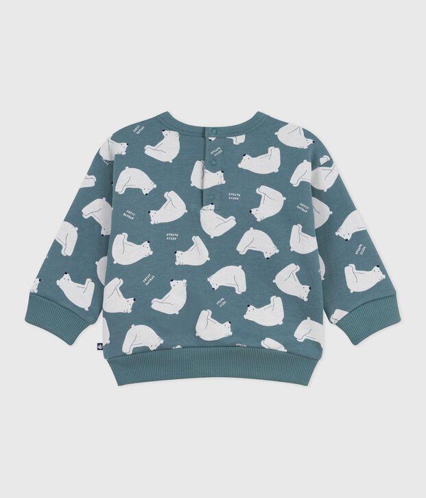 Sudadera de algod&oacute;n con estampado de oso para beb&eacute; gris/multicolor