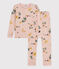 Pijama snugfit de algodón con flor para niña rosa SALINE/blanco MULTICO